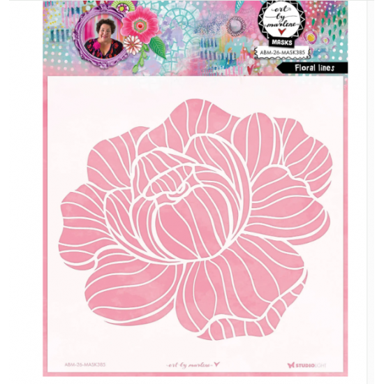 Art By Marlene - Stencil Floral lines, 8"X8"
