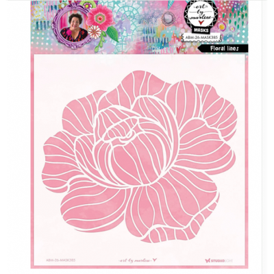 Art By Marlene - Stencil Floral lines, 8"X8"