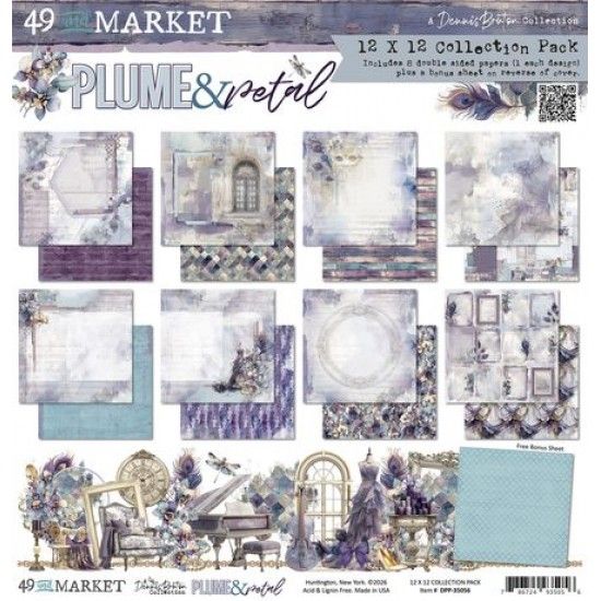 LIQUIDATION!!! 49 and Market - Papier 12x12 Plume and Petal (le prix indiqué est déjà réduit de 40%)
