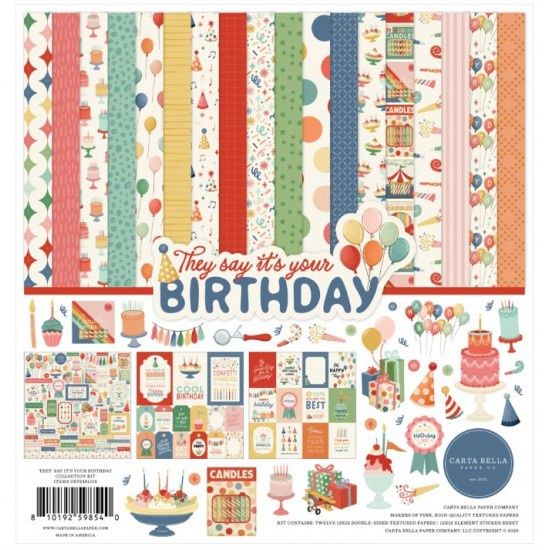 Carta Bella - Papier 12" X 12" «They say it's your Birthday» 12 feuilles