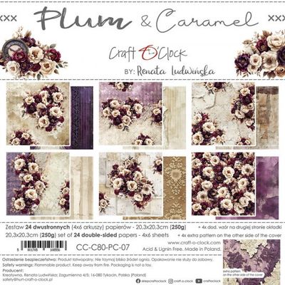 Craft O Clock - Papier 8x8 Plum and Caramel