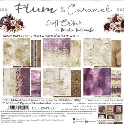 Craft O Clock - Papier 8x8 Basic Plum and Caramel