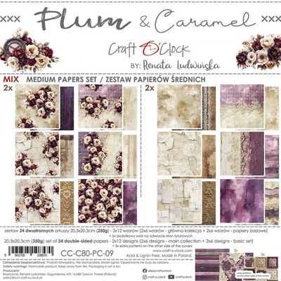 Craft O Clock - Papier 8x8 Mix Plum and Caramel