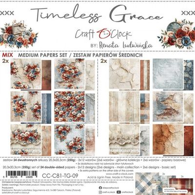 Craft O Clock - Papier 8x8 Mix Timeless Grace
