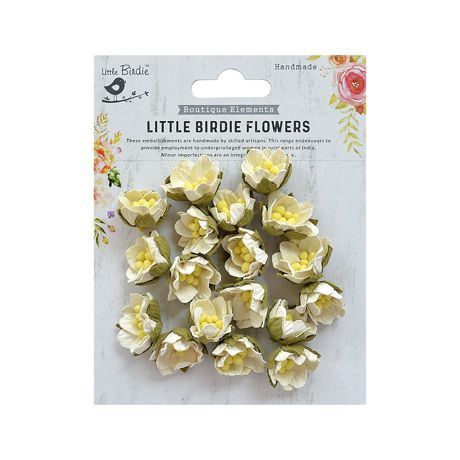 Little Birdie - Fleurs Butter Cup Clair de lune, 18 pièces