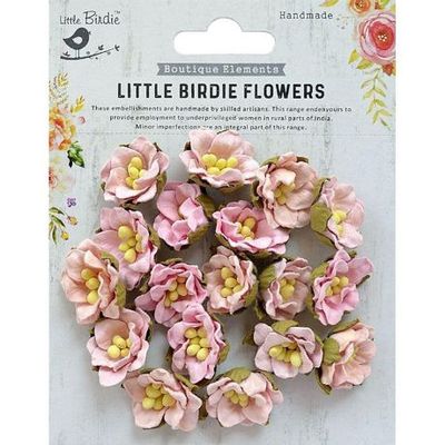 Little Birdie - Fleurs Butter Cup Pearl Pink, 18 pièces