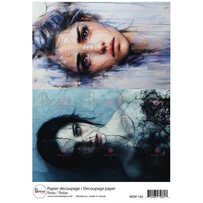 Ronron Designs - Papier de riz «Brisée» 8.25" X 11.75"