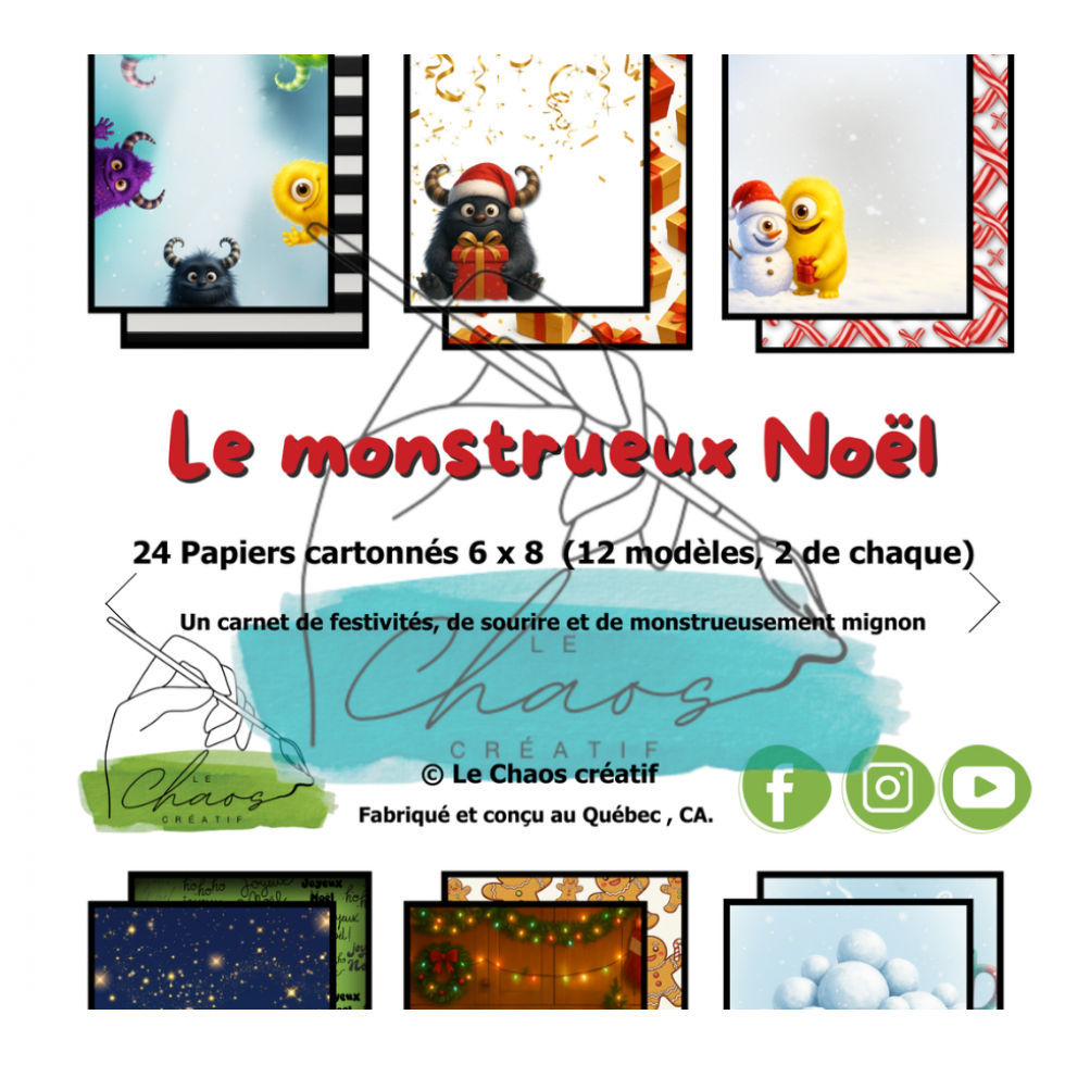 Le Chaos créatif - Papier 6x8 Monstrueux Noël