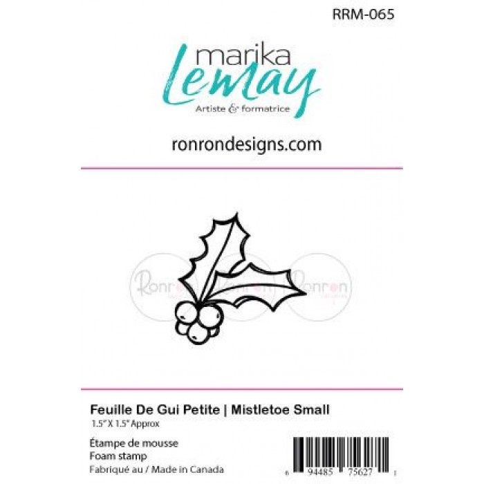Ronron Designs - Étampe en mousse «Feuille de gui petite»