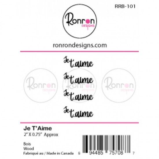 Ronron Designs - Embellissement en bois «Je t'aime»