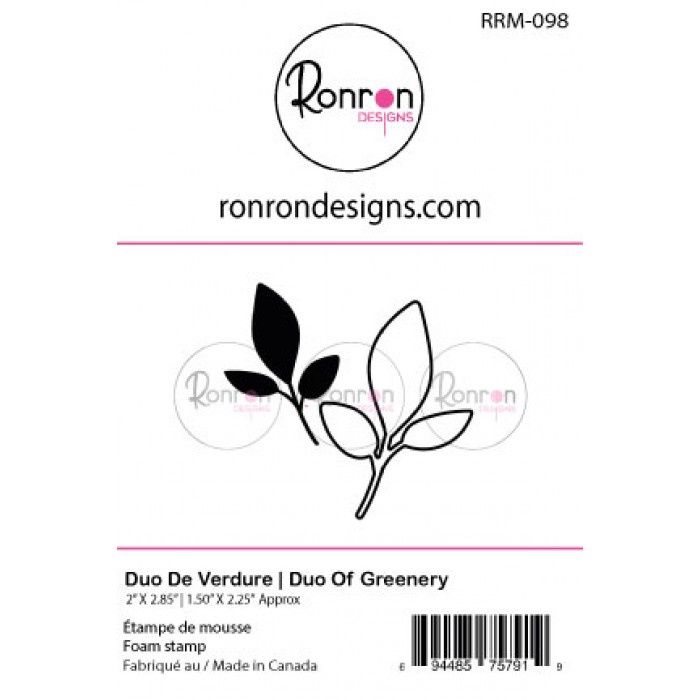 Ronron designs - Étampe de mousse Duo de verdure