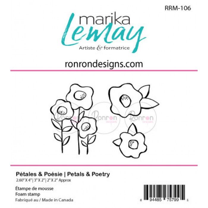 Ronron designs - Étampe en mousseTrio de Pétales et Poésie