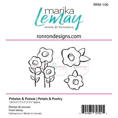 Ronron designs - Étampe en mousseTrio de Pétales et Poésie