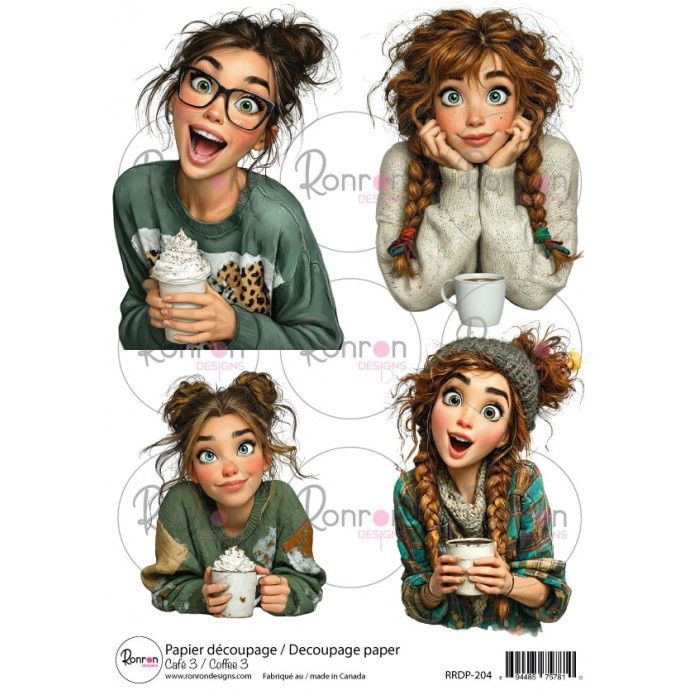 Ronron designs - Papier de riz Café 3