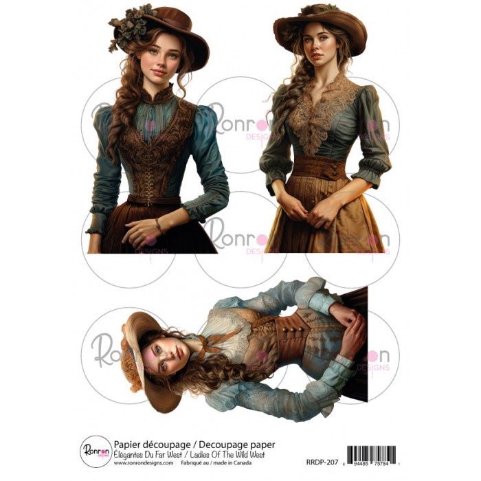 Ronron designs - Papier de riz Élégantes du Far West
