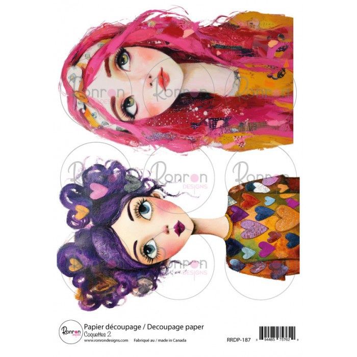 Ronron designs - Papier de riz  Coquette 2