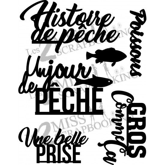 Les 2 miss scrapbooking - Chipboard «Kit Histoire de pêche»