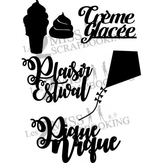 Les 2 miss scrapbooking - Chipboard «Kit Plaisir Estival»