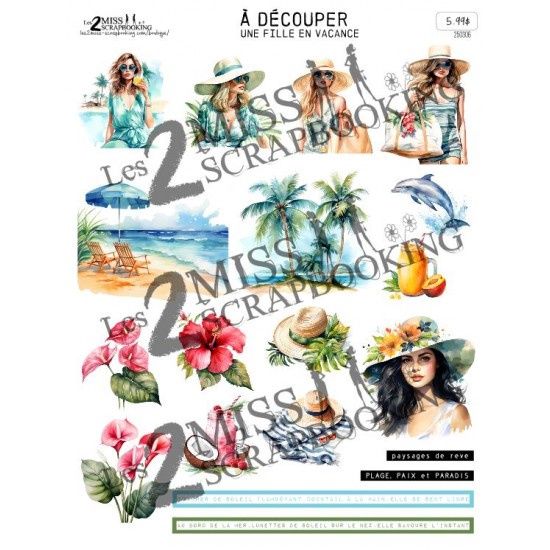 Les 2 Miss scrapbooking - Topper Une Fille en Vacance
