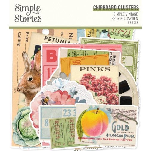 Simple Stories - Éphémèras en chipboard Splring Garden