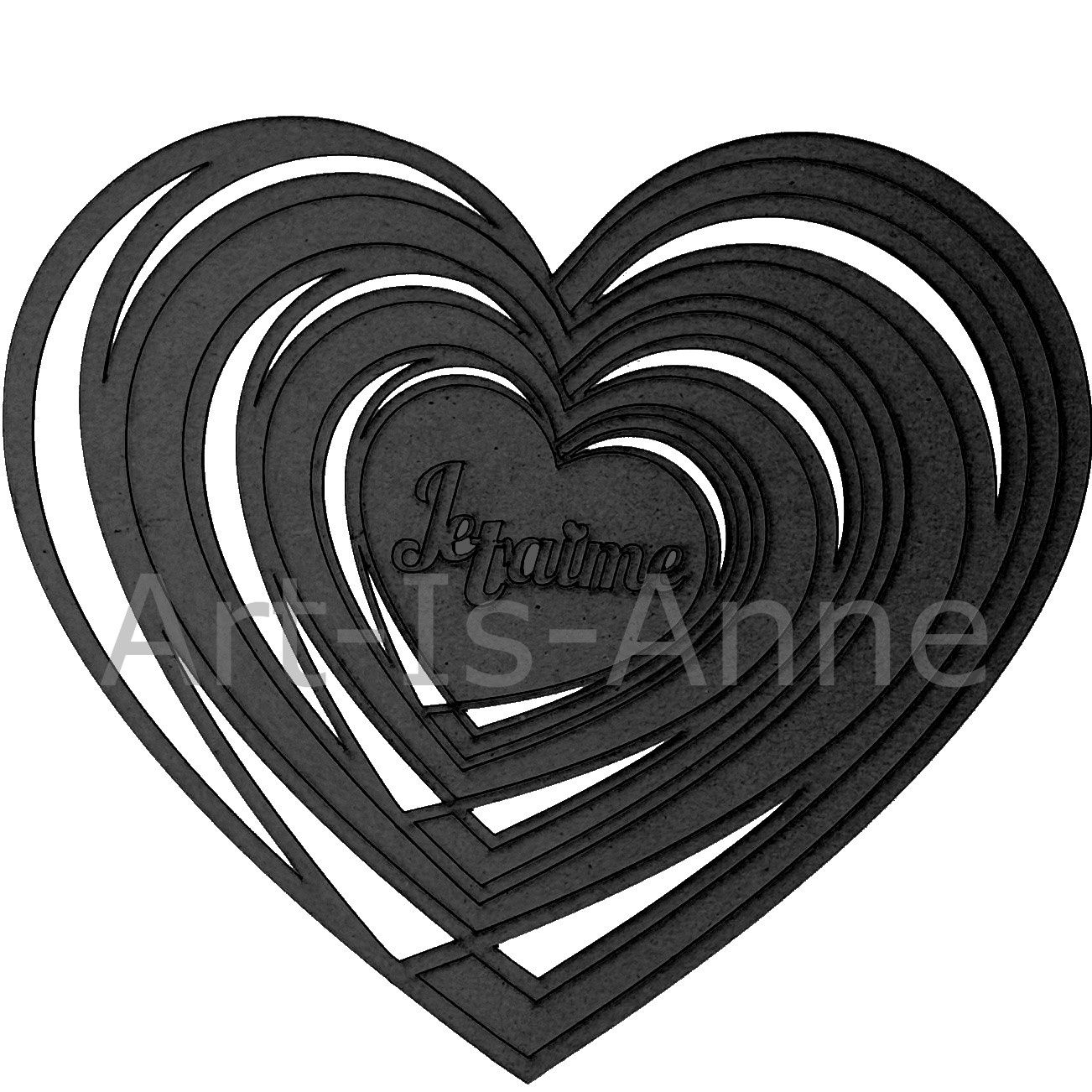 Art-is-Anne créative - Chipboard Coeurs entrelacés 12x12 Noir