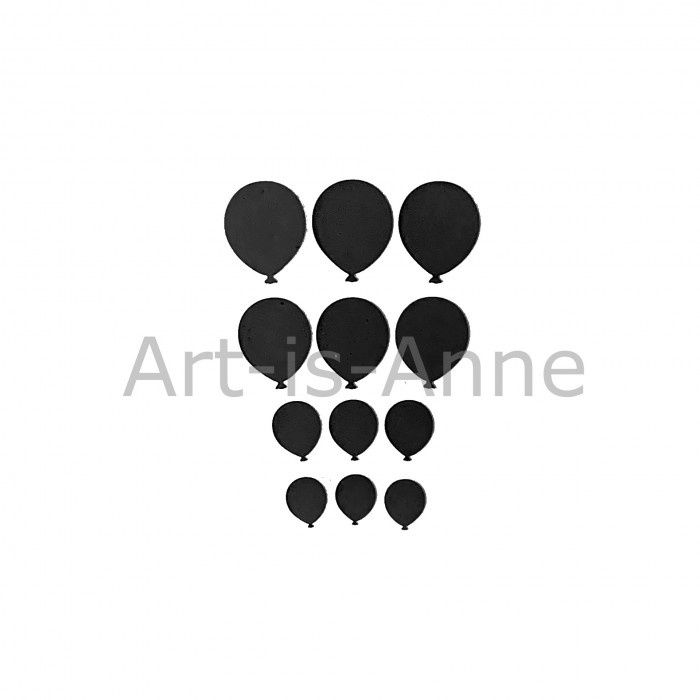 Art-Is-Anne créative - Chipboard «Multi Ballons-2 Noir»