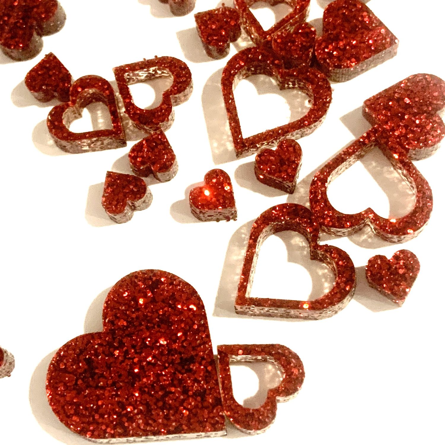 Art-Is-Anne créative - Acrylique «Mini coeur rouge-Paillette»