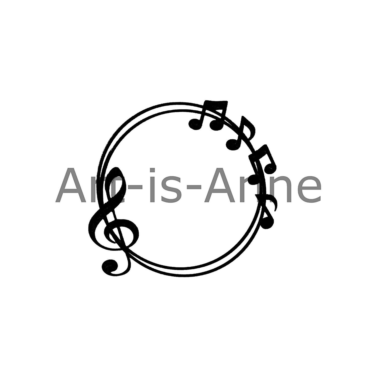 Art-is-Anne créative - Chipboard «Couronne de musique noir»