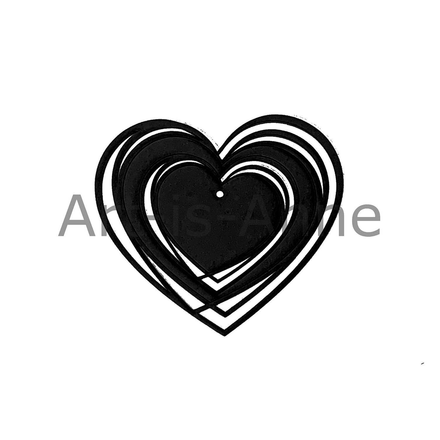 Art-is-Anne créative - Chipboard Coeurs entrelacés noir