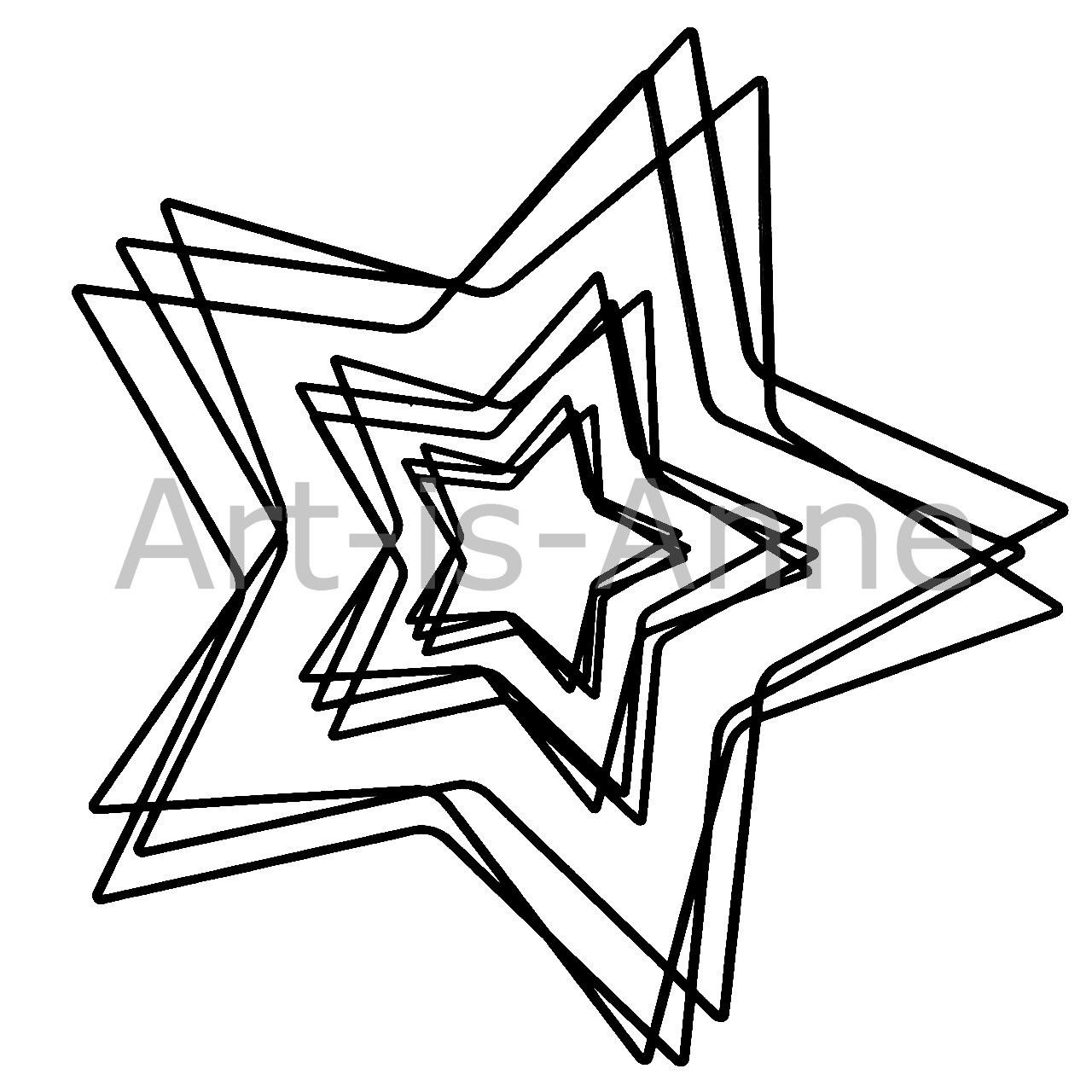 Art-is-Anne créative - Chipboard «Étoiles entrelacés» 12 pouces Noir