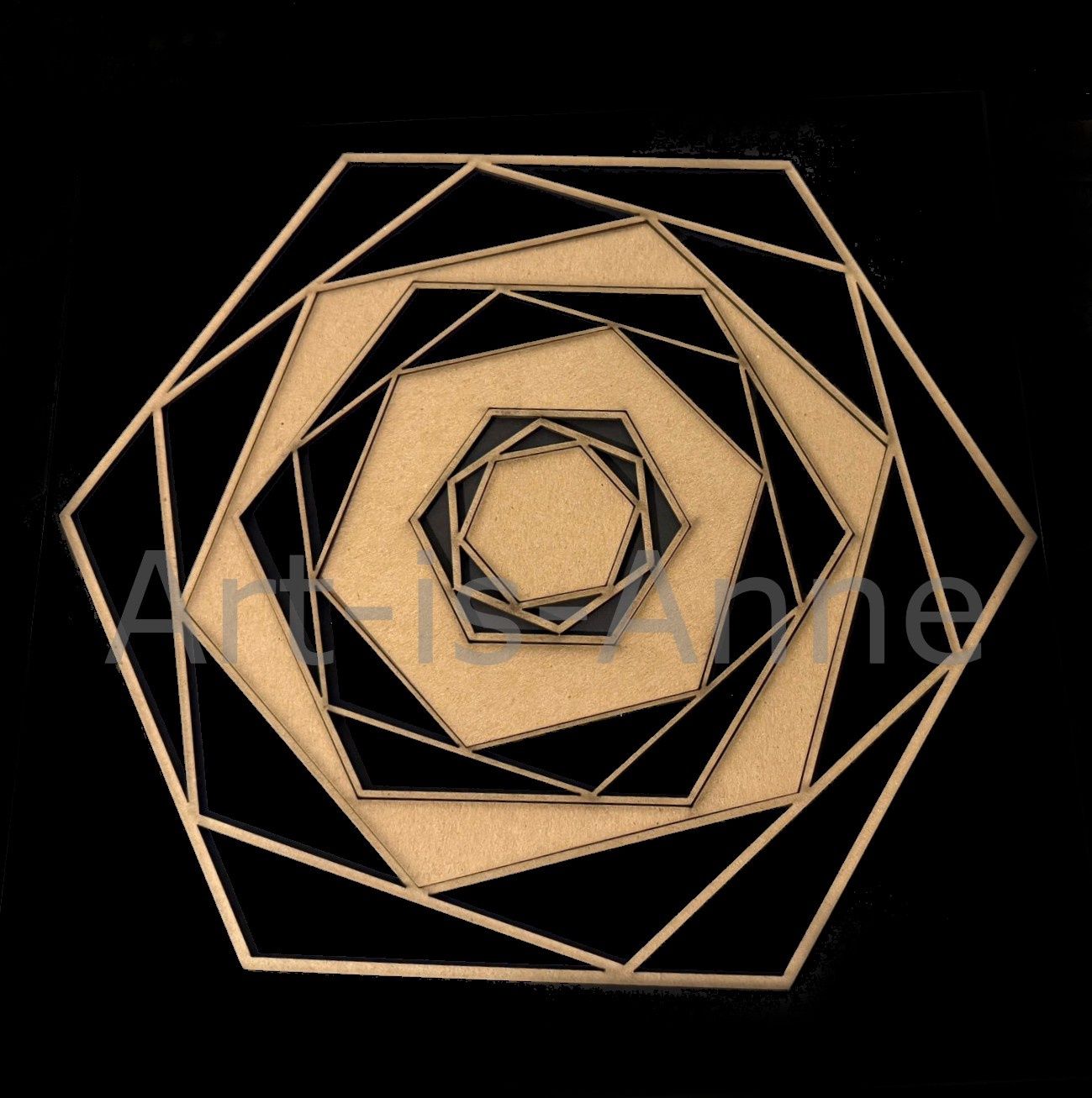 Art-is-Anne créative - Chipboard Hexagones entrelacés 12x12