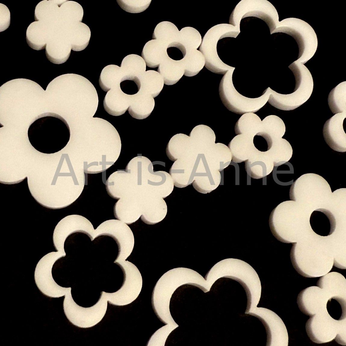 Art-is-Anne créative - Acrylique Mini Fleurs Blanc