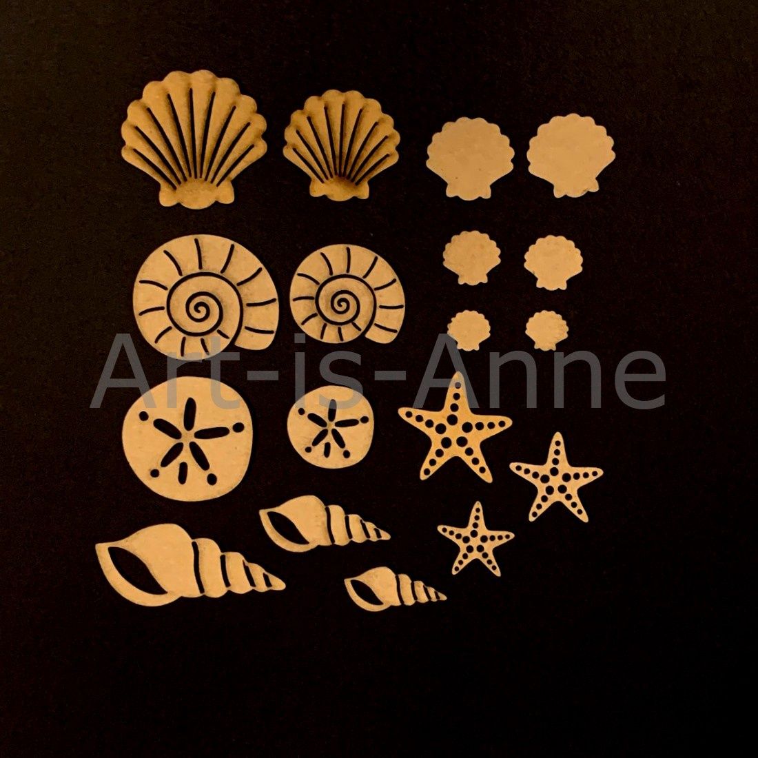 Art-Is-Anne créative - Chipboard « Multi Coquillage»