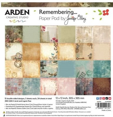 Arden Creative Studio - Papier 12" X 12" collection «Remembering...» 12 feuilles