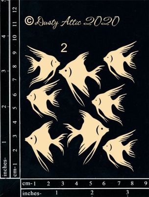 LIQUIDATION!!! Dusty Attic - Chipboard «Mini fish»  (Le prix indiqué est déjà réduit de 40%)