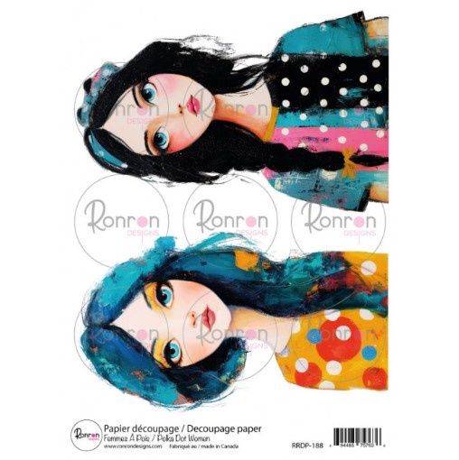 Ronron Designs - Papier de riz Femme à pois