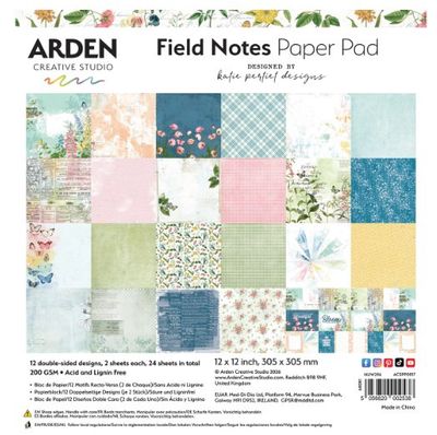 Arden Creative Studio - Papier 12" X 12" collection «Field Notes»