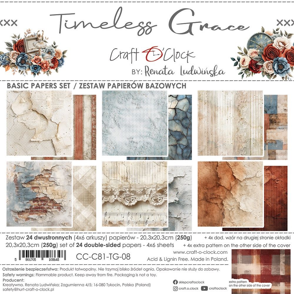 Craft O Clock - Papier 8x8 Basics Timeless Grace