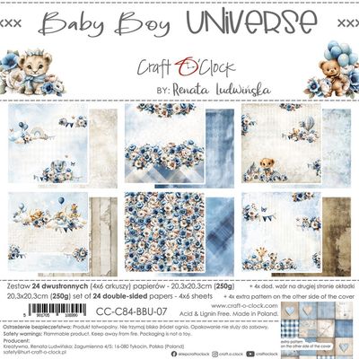 Craft O Clock - Papier 8x8 «Baby Boys Universe»