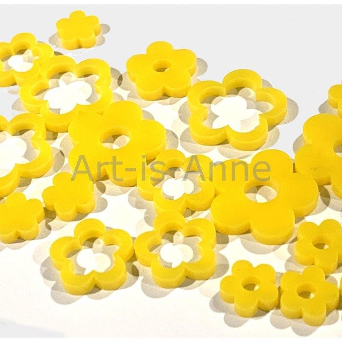 Art-is-Anne créative - Acrylique Mini Fleurs Jaune-1