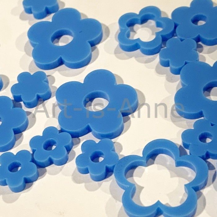Art-is-Anne créative - Acrylique Mini Fleurs Bleu-3
