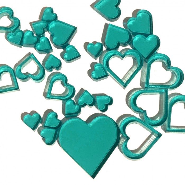Art-Is-Anne créative - Acrylique «Mini coeur turquoise-2»