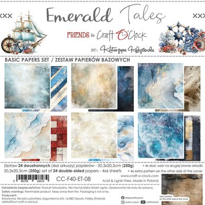 Craft O Clock - Papier 8"X8" Basics «Emerald Tales» 24 pages recto-verso