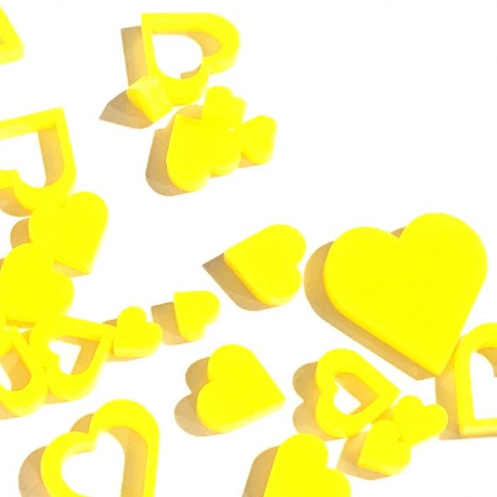 Art-Is-Anne créative - Acrylique «Mini coeur Jaune-1»
