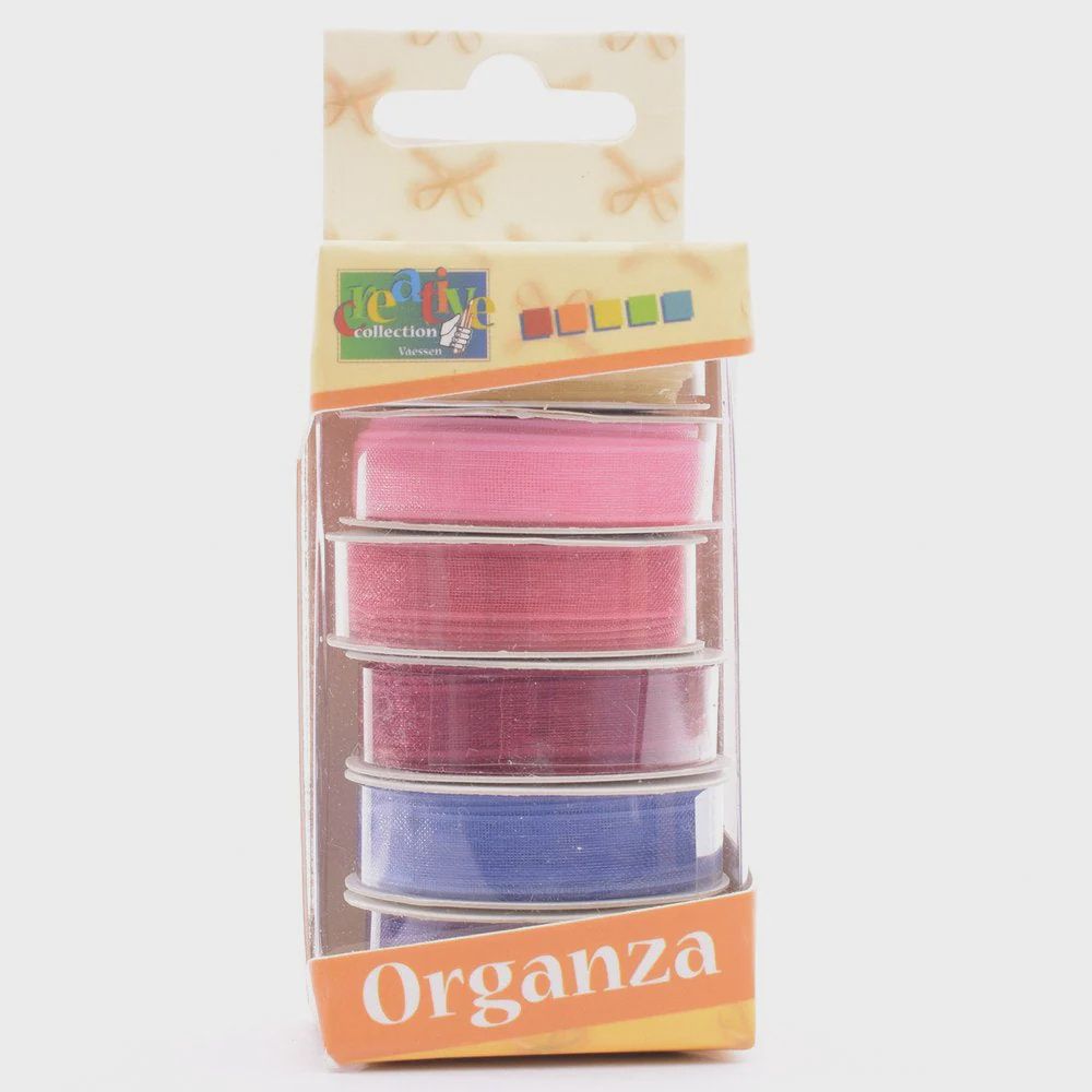 Vaessen Creative - Ruban en organza Baby Rose, 6 couleurs