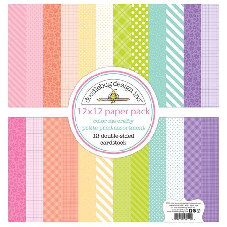 Doodlebug - Papier 12x12 Basic Color me Crafty
