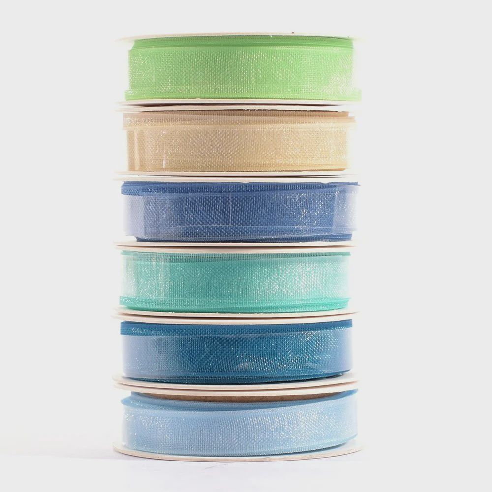Vaessen Creative - Ruban en organza Baby Blue, 6 couleurs