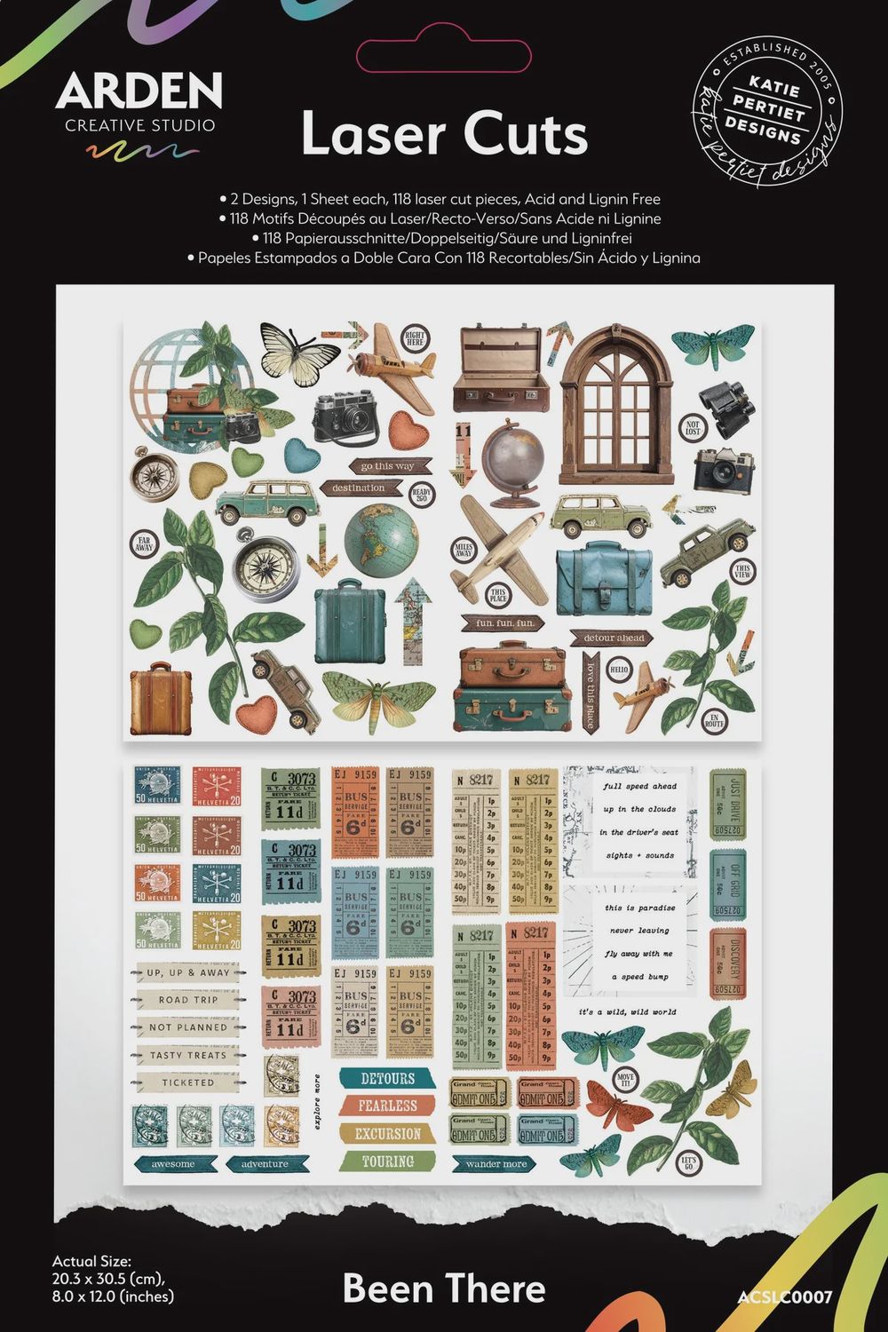 Arden Creative Studio - Éphéméra Pack prédécoupés «Been There» 118 pièces