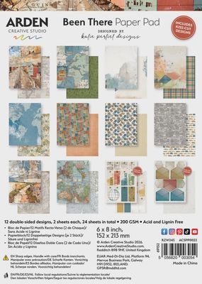 Arden Creative Studio - Papier 6" X 8" «Been There» 12 feuilles