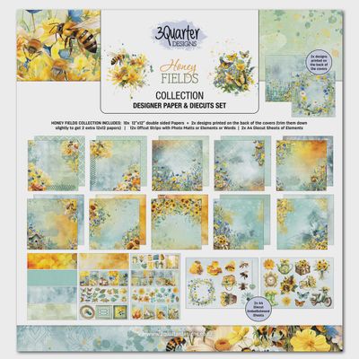 3 Quarter Designs - Papier collection «Honey Fields» 12" X 12" 10 feuilles